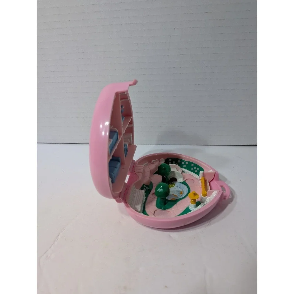 Vintage 1989 Polly Pocket Country Cottage Pink Heart Bluebird Toys Compact Only